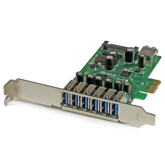 StarTech.com 7-Port PCI Express USB 3.0 Card - Standard and Low-Profile Design Image
