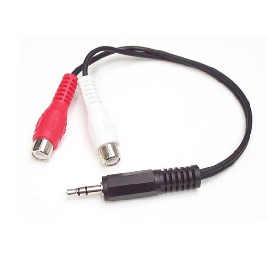 StarTech.com 6in Stereo Audio Cable - 3.5mm Male to 2x RCA Female Image