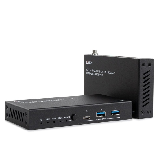 Lindy 100m Cat.6A 2 Host USB 3.2 Gen 1 HDBaseT Extender Image