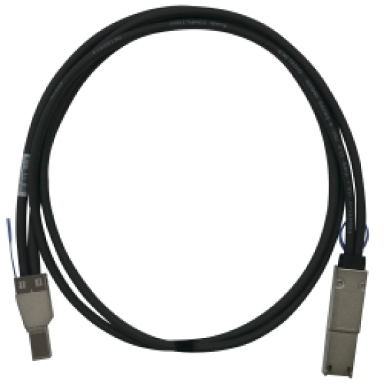 QNAP CAB-SAS05M-8644-8088 Serial Attached SCSI (SAS) cable 1 m Black, Metallic Image
