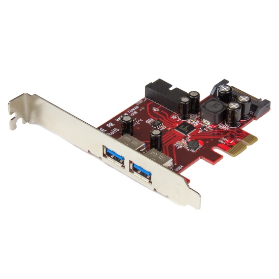 StarTech.com 4 Port PCI Express USB 3.0 Card - 2 External & 2 Internal - SATA Power - UASP Support - 2x Internal (IDC) Motherboard-Style Headers Image