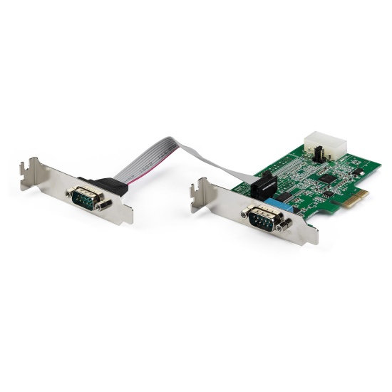StarTech.com 2-port PCI Express RS232 Serial Adapter Card - PCIe RS232 Serial Host Controller Card - PCIe to Serial DB9 - 16950 UART - Low Profile Expansion Card - Windows & Linux Image