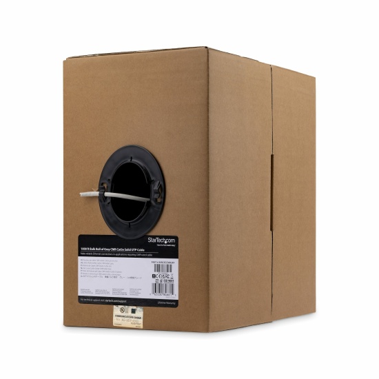 StarTech.com Bulk Cat 5e Ethernet Cable - 1000 ft. (304,8m) - Solid - CMR-Rated - Gray - TAA Compliant Image