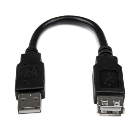 StarTech.com 6in USB 2.0 Extension Adapter Cable A to A - M/F Image