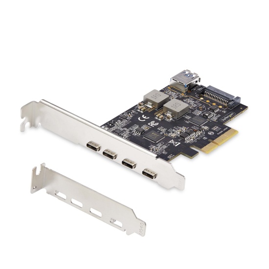 StarTech.com 5-Port USB PCIe Card, USB 3.2 10Gbps, PCI Express Card with 4x USB-C Ports, 1x USB-A Internal Port, USB PCIe Controller Card, Windows/macOS/Linux Image