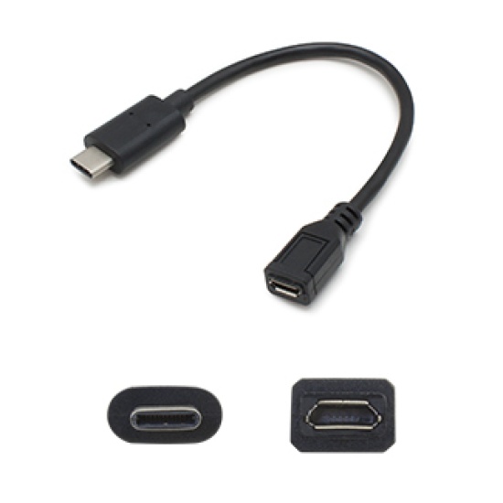 AddOn Networks USB 3.1 (C) - Micro-USB 2.0, 0.17m USB cable USB C Micro-USB B Black Image