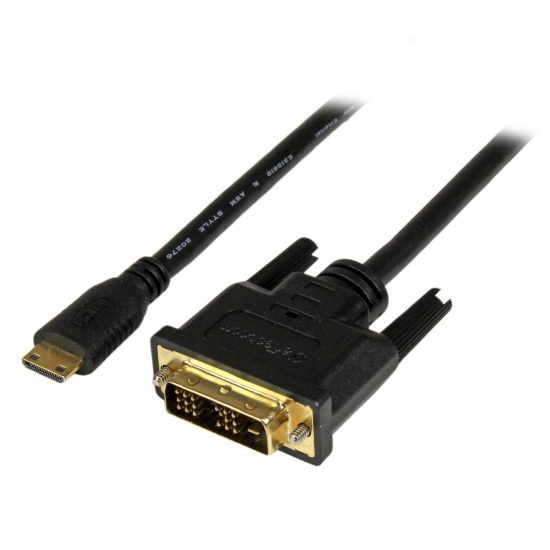 StarTech.com 2m (6.6 ft) Mini HDMI to DVI Cable - DVI-D to HDMI Cable (1920x1200p) - 19 Pin HDMI Mini Male to DVI-D Male - Digital Monitor Cable Adapter M/M - Mini HDMI to DVI Adapter Image