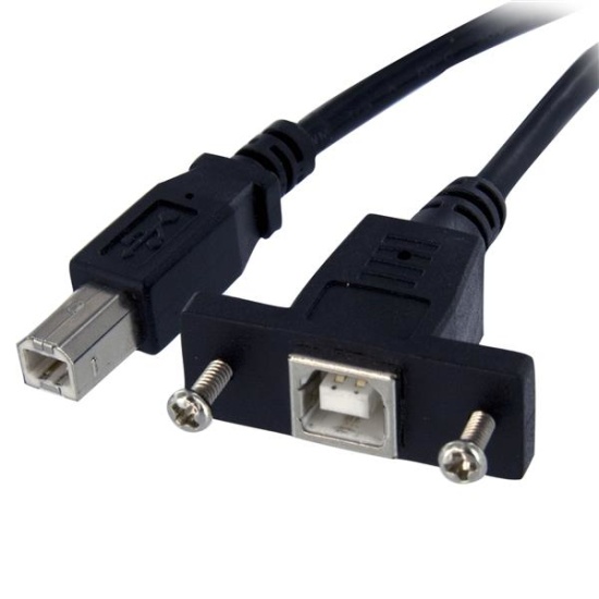 StarTech.com 3 ft Panel Mount USB Cable B to B - F/M Image