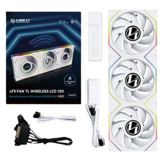 Lian Li 12TLLCD1W3W computer cooling system Computer case Fan 12 cm White Image