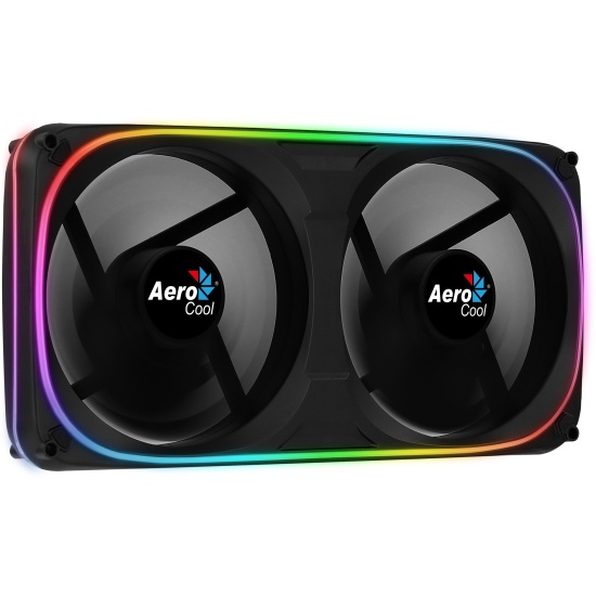 Aerocool ASTRO24 Dual Fan PC 12cm ARGB LED Antivibration Support Black Image