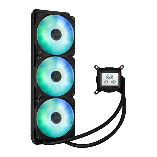 ASUS Prime LC 360 ARGB LCD Processor All-in-one liquid cooler 12 cm Black Image