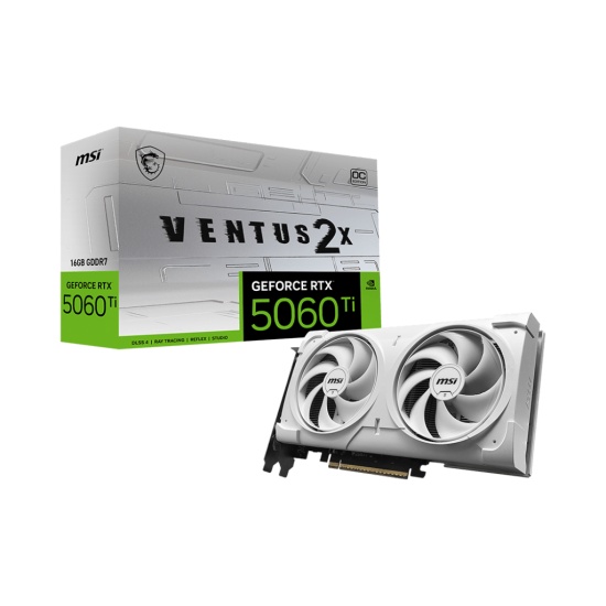 MSI VENTUS GEFORCE RTX 5060 TI 16G 2X OC WHITE PLUS graphics card NVIDIA 16 GB GDDR7 Image
