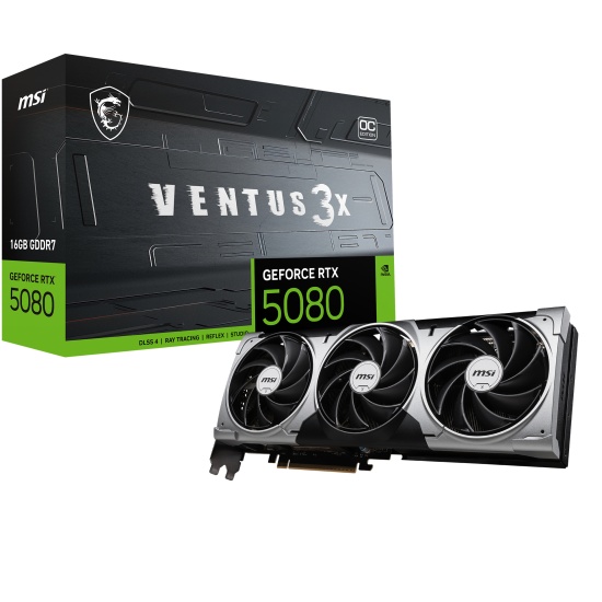 MSI VENTUS GeForce RTX5080 16G 3X OC NVIDIA GeForce RTX 5080 16 GB GDDR7 Image