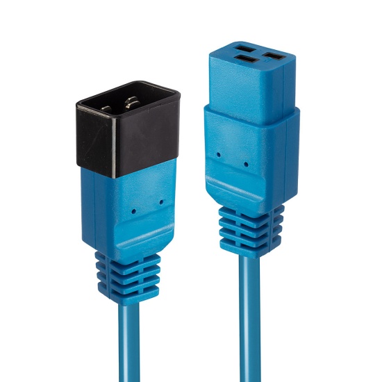 Lindy 1m IEC C19 to C20 Extension Cable, Blue Image