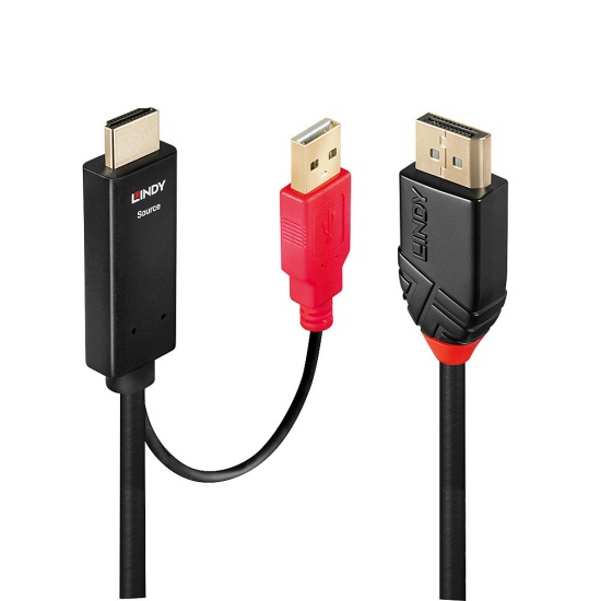 Lindy 5m HDMI to DisplayPort Cable Image