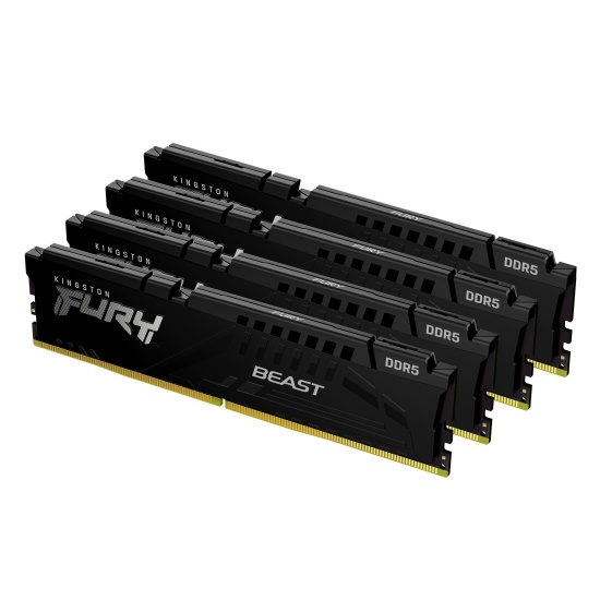 Kingston Technology FURY Beast 128GB 5200MT/s DDR5 CL40 DIMM (Kit of 4) Black XMP Image