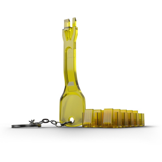 Lindy 10 x RJ-45 Port Blockers with Key, Yellow Image