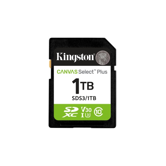 Kingston Technology 1TB SDXC Canvas Select Plus Gen3 150MB/s C10 UHS-I U3 V30 Image