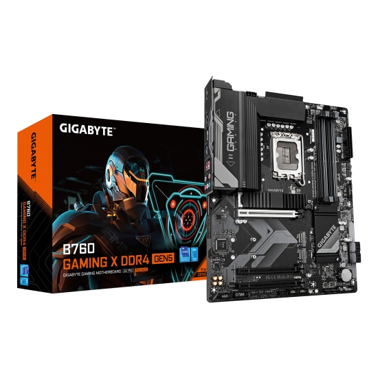 GIGABYTE B760 GAMING X DDR4 GEN5 Motherboard - Supports 14th Gen. Intel Core CPUs, 8+1+1 phases VRM, up to 5333MHz DDR4 (OC), 3xPCIe 4.0 M.2, 2.5GbE LAN, USB 3.2 Gen 2 Image