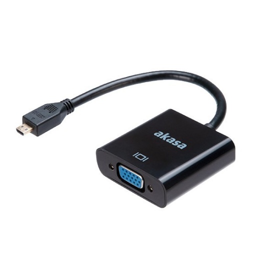 Akasa AK-CBHD21-15BK video cable adapter 0.15 m HDMI Type D (Micro) VGA (D-Sub) Black Image