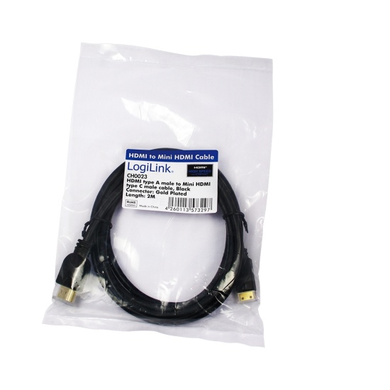 LogiLink CH0023 HDMI cable 2 m HDMI Type A (Standard) HDMI Type C (Mini) Black Image