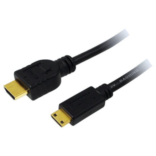 LogiLink CH0022 HDMI cable 1.5 m HDMI Type A (Standard) HDMI Type C (Mini) Black Image