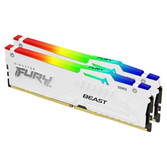 Kingston Technology FURY Beast 32GB 6800MT/s DDR5 CL34 DIMM (Kit of 2) White RGB EXPO Image