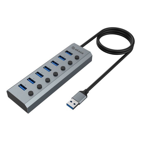 Akasa AK-HB-21BKCM interface hub USB 3.2 Gen 1 (3.1 Gen 1) Type-A 5000 Mbit/s Aluminium Image