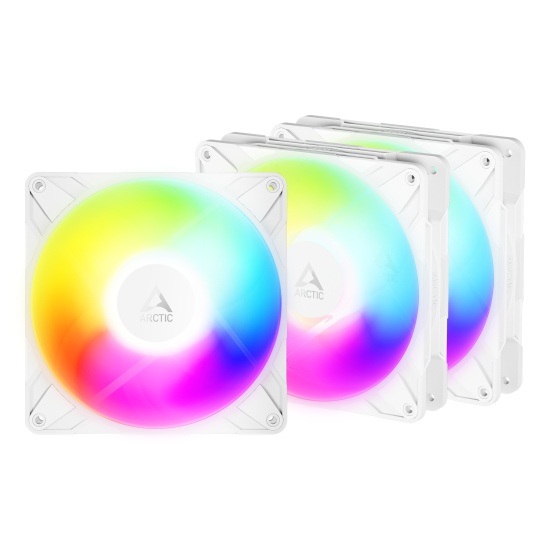 ARCTIC Freezer P14 Pro Reverse A-RGB (White) - 3 Pack - 140 mm A-RGB PWM Fan with Cable Splitter Image