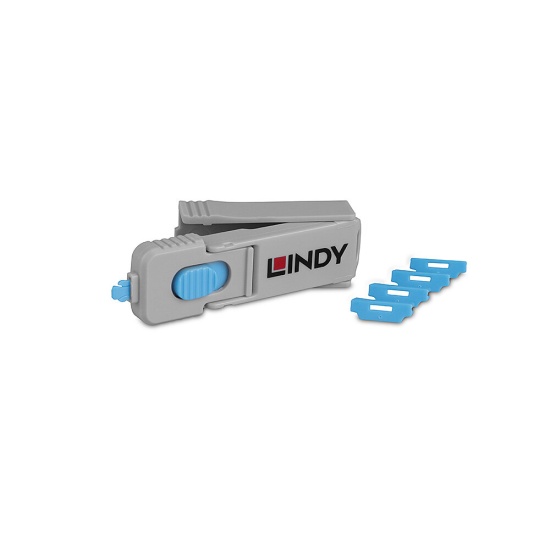 Lindy 40320 port blocker Port blocker + key HDMI Blue Acrylonitrile butadiene styrene (ABS) 5 pc(s) Image