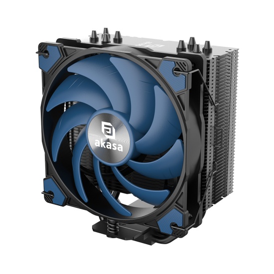 Akasa AK-CC4021HP01V1 computer cooling system Processor Air cooler 12 cm Aluminium, Black, Blue 1 pc(s) Image