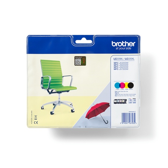 Brother LC-229XLVALBP ink cartridge 4 pc(s) Original Black, Cyan, Magenta, Yellow Image