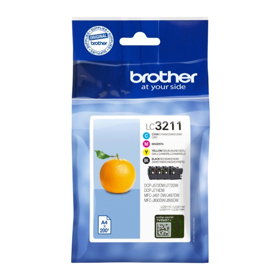 Brother LC3211VAL ink cartridge 4 pc(s) Original Standard Yield Black, Cyan, Magenta, Yellow Image