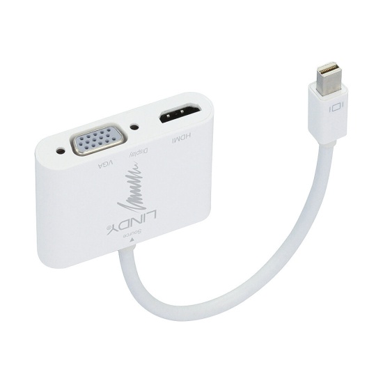 Lindy Mini DisplayPort 1.2 to HDMI 1.4 and VGA Converter Image