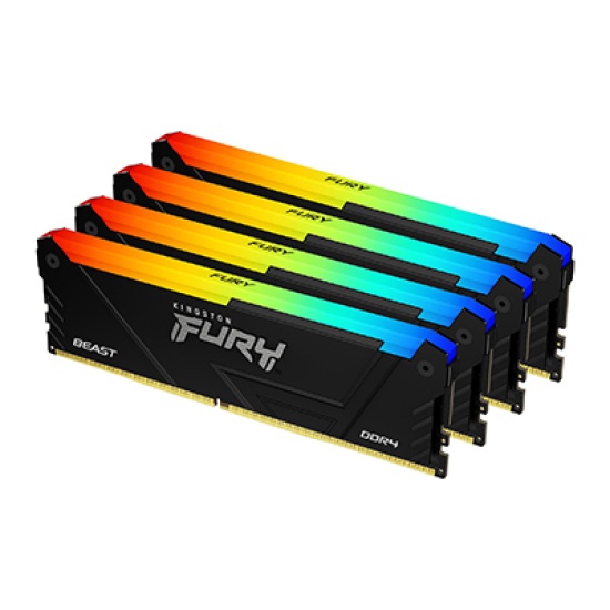 Kingston Technology FURY Beast 128GB 3600MT/s DDR4 CL18 DIMM (Kit of 4) RGB Image