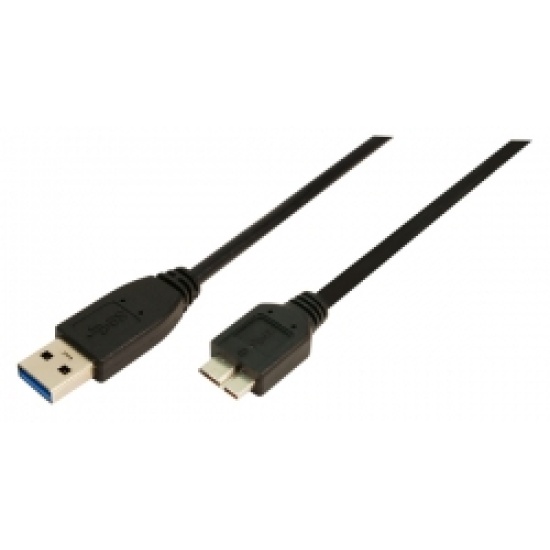 LogiLink CU0027 USB cable USB 3.2 Gen 1 (3.1 Gen 1) 3 m USB A Micro-USB B Black Image