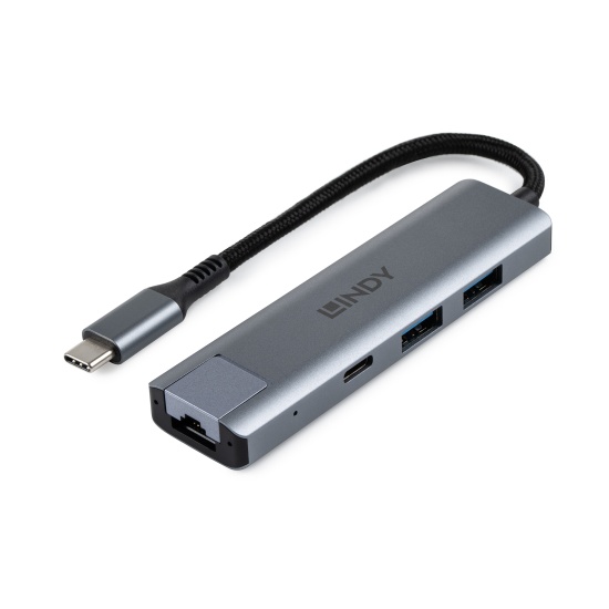 Lindy USB 3.2 Gen 2 Type C Hub & Gigabit Ethernet Image