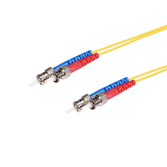 Monoprice Single-Mode Fiber Optic Cable - ST-ST UL 3mm 9/125 OFNR Duplex Yellow 25m Image