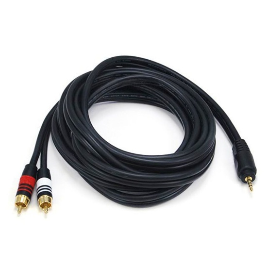 Monoprice 5599 audio cable 3 m 3.5mm 2 x RCA Black Image