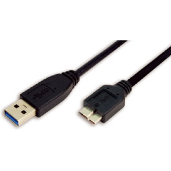 LogiLink 1m USB 3.0 USB cable USB 3.2 Gen 1 (3.1 Gen 1) USB A Micro-USB B Black Image