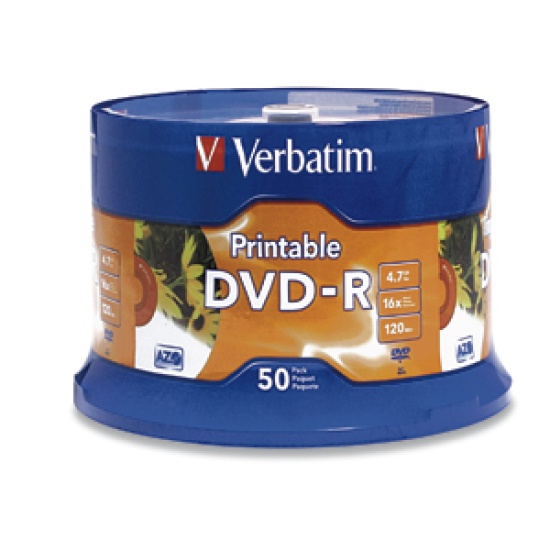 Verbatim 16x DVD-R Media - 4.7GB - Ink Jet Printable 50 pc(s) Image