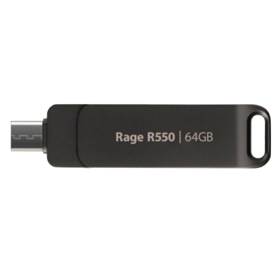 Patriot Memory Rage R550 USB flash drive 64 GB USB Type-A / USB Type-C 3.2 Gen 1 (3.1 Gen 1) Black Image