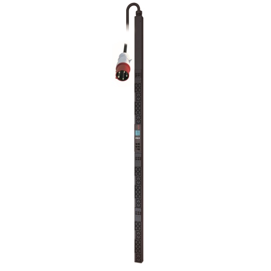 APC NetShelter Metered Rack PDU, 0U, 3PH, 22kW 230V 32A or 17.3kW 230V 24A, x30 C13 and x12 C19 outlets, IEC 309 3P+N+PE cord Image
