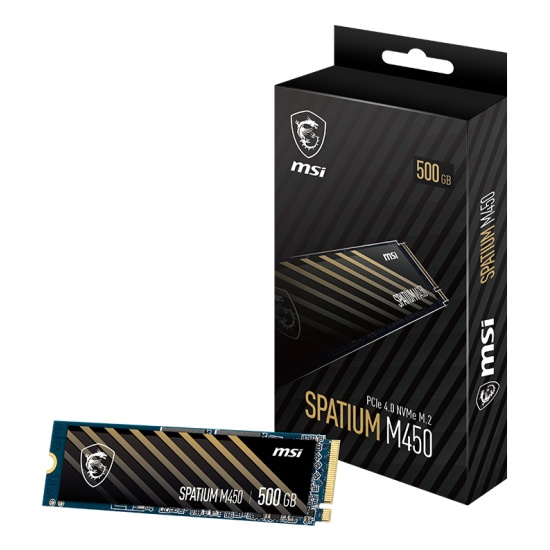 MSI Spatium M450 PCIe 4.0 NVMe M.2 500GB V1 PCI Express 4.0 3D NAND Image