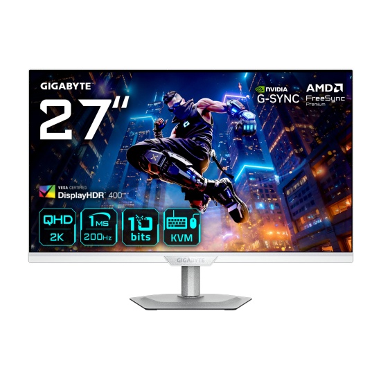 GIGABYTE M27Q2 QD ICE 27” QHD Gaming Monitor - 2560 x 1440, 200Hz, 1ms, 350 cd/m², FreeSync Premium, Display HDR400, HDMI 2.0, Displayport 1.4 Image