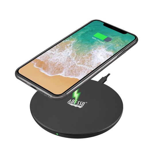 Adesso AUH-1010 mobile device charger Universal Black USB Wireless charging Fast charging Indoor Image
