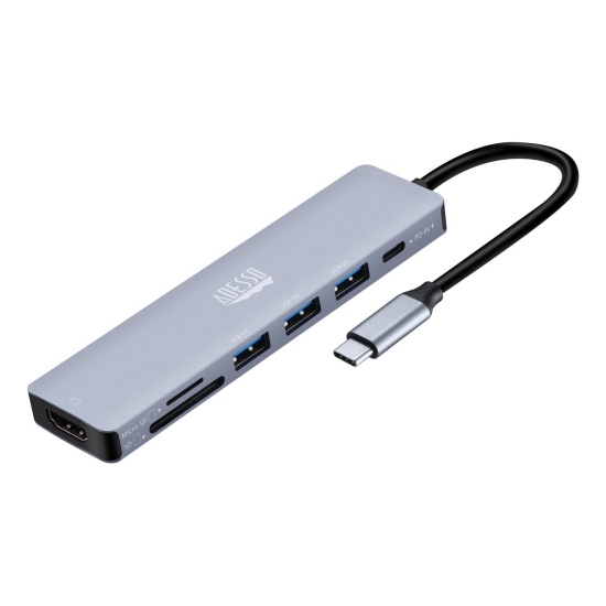 Adesso AUH-4025 laptop dock/port replicator Wired USB 3.2 Gen 2 (3.1 Gen 2) Type-C Aluminium Image