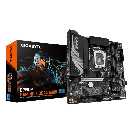 GIGABYTE B760M GAMING X DDR4 GEN5 Motherboard - Supports 14th Gen. Intel Core CPUs, 8+1+1 phases VRM, up to 3200MHz DDR4, 2xPCIe 4.0 M.2, 2.5 GbE LAN, USB 3.2 Gen 1 Image