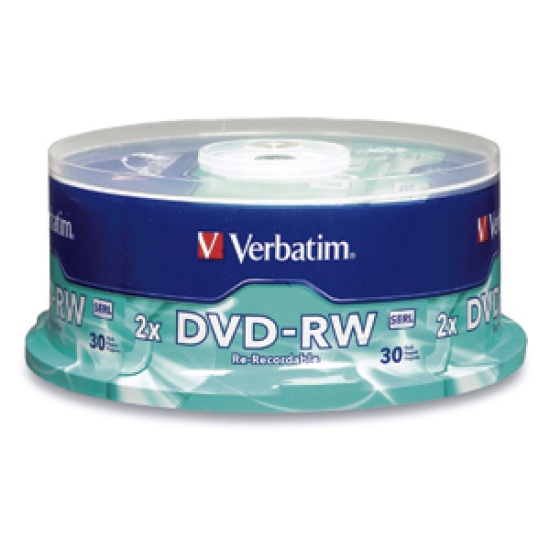 Verbatim DVD-RW 4.7GB 2X Branded 30pk Spindle 30 pc(s) Image