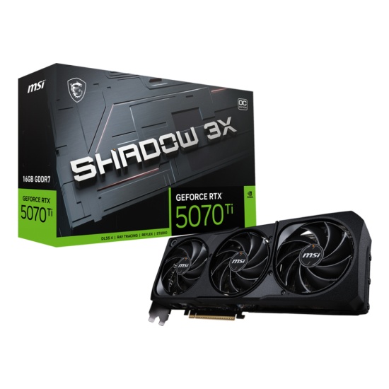 MSI GeForce RTX 5070 Ti 16G SHADOW 3X OC NVIDIA 16 GB GDDR7 Image